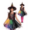 Magicoo Costume de sorcière coloré pour fille - Costume dHalloween - Taille 110 à 140 - Costume de sorcière M 