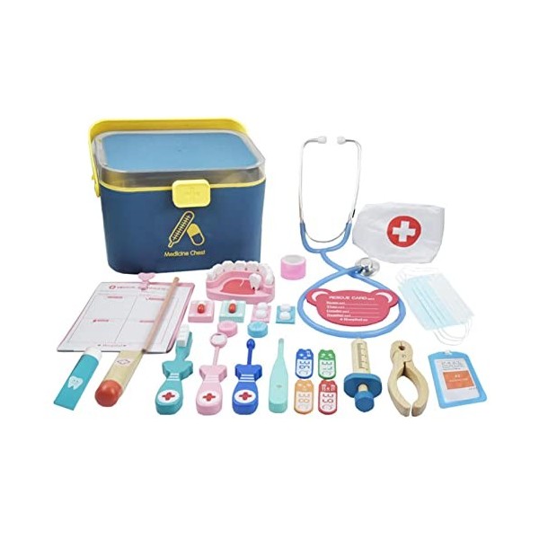 WEITING médecin 25 pièces pour Enfants,Ensemble Jeu rôle médical Simulation - Jouets éducatifs Docteur avec étui Rangement Gr