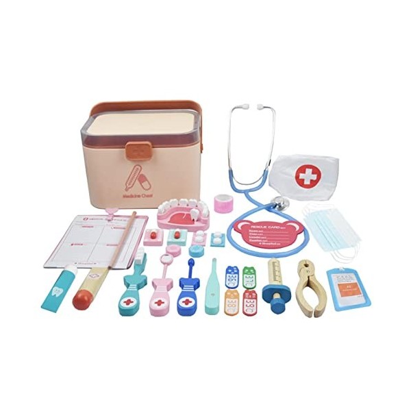 WEITING médecin 25 pièces pour Enfants,Ensemble Jeu rôle médical Simulation - Jouets éducatifs Docteur avec étui Rangement Gr