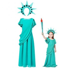 Enfants fête Cosplay tenue américaine Statue de la liberté Cosplay déguisement carnaval fête jeu de rôle vêtements longue rob