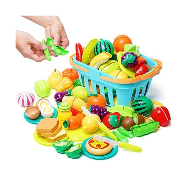 Jouet Dînette Enfant-Accessoire de Jouet de Cuisine Enfant : Jouet à  Légumes et Fruits-Jouets Alimentaires-Jouets Educatifs p