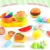 35 Pièces Jouets Enfant Cuisine,Accessoire de Jouet de Cuisine Enfant avec Crabe, Homard, Couverts et Panier de Rangement,Fru