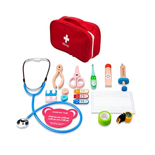 12che Docteur Enfant Malette Docteur Enfant Bois Docteur Enfant Valise Docteur Enfant Jouet en Bois Imitation Docteur Enfant 