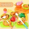 Fegalop 40 Pièces Jouets en Plastique Fruits et Légumes à Découper, Dinette Enfant Accessoire Cuisine Jouet, Chef Jeu de rôle