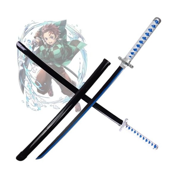 Asenmao 76/104 Cm Cosplay en Bois Katana Démon Slayer Épée De Samouraï Japonais Épée Samurai Jouets Kamado Tanjirou Lame De S