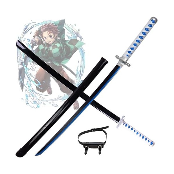 Asenmao 76/104 Cm Cosplay en Bois Katana Démon Slayer Épée De Samouraï Japonais Épée Samurai Jouets Kamado Tanjirou Lame De S