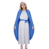 Funhoo Costume de Vierge Marie pour Fille Saint Personnage Biblique Costume pour Enfants Robe avec Cape Ceinture et Capuche F