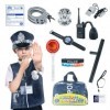 LUFEIS Déguisement Policier Enfant, 13PCS Costume Policier Enfant, Police Deguisement Enfant, Policier Costume Accessoires, P