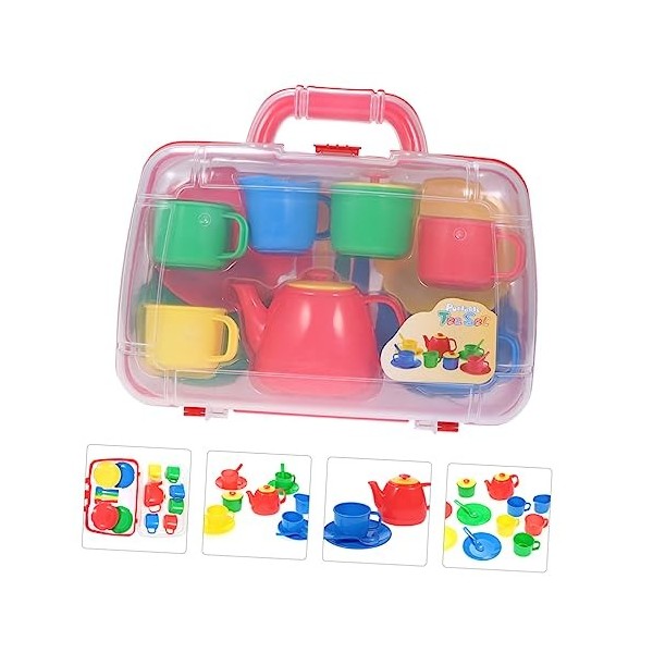 Totority 1 Ensemble De Jouets pour Enfants Service À Thé en Plastique Enfants Mini Jouets Service À Thé pour Enfants Mini Ser