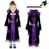 FunsLane Costumes de sorcière dHalloween pour filles, déguisement dHalloween pour enfants avec accessoires de cou pour fête