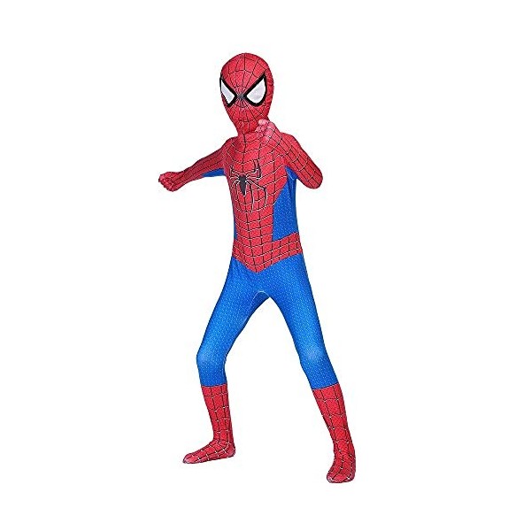 Diudiul Spiderman Costume De Cosplay Costume De Costume pour Enfant Noir, 100-110 