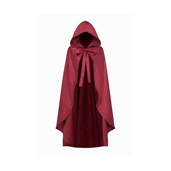 Regenboog Cape de chaperon rouge de 109.2 cm pour femme, cape rouge avec capuche surdimensionnée pour filles, costumes dHall