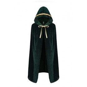 Regenboog Cape en velours vert pour enfants de 58,4 cm avec bordure dorée, cape verte et dorée, costume de Noël, Halloween, m