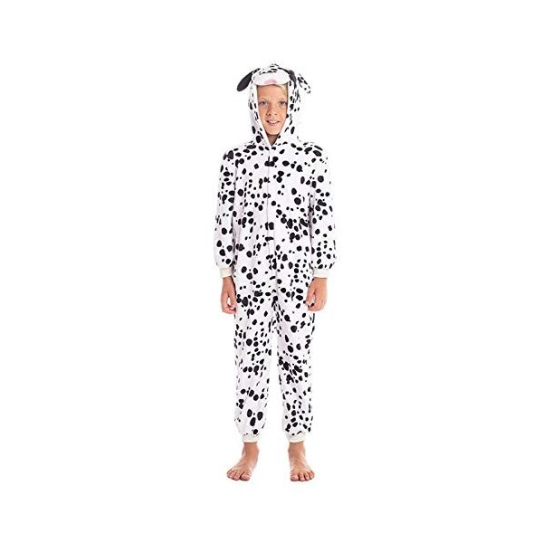 Déguisement Dalmatien pour enfant Unisexe 【Taille enfant de 3 à 12 ans】[3 à 4 ans] Combinaison chaude, douce, fermeture éclai