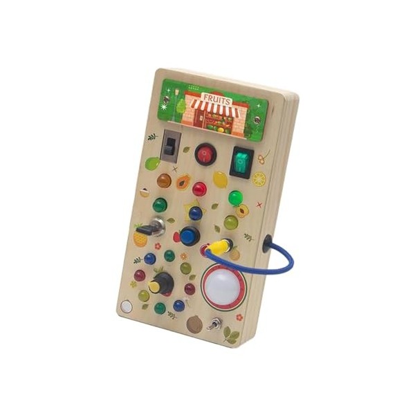 Oshhni Panneau de Commutation LED en Bois pour garçons et Filles, Jouet sensoriel Montessori, Cadeaux danniversaire pour Enf