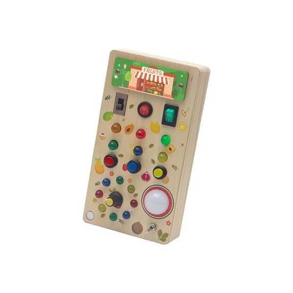 Oshhni Panneau de Commutation LED en Bois pour garçons et Filles, Jouet sensoriel Montessori, Cadeaux danniversaire pour Enf