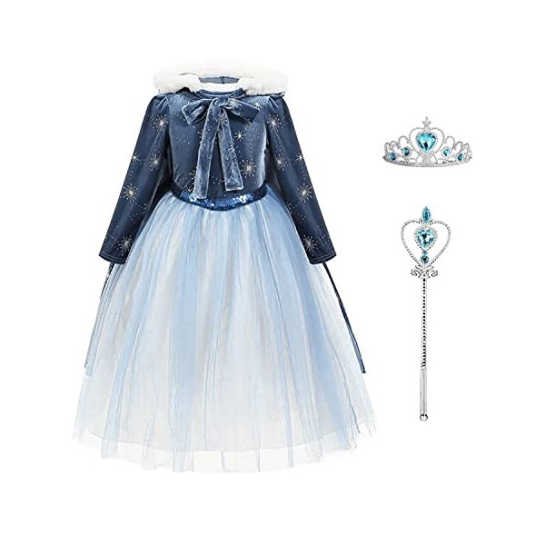 Elsa Robe Princesse Filles Elsa Déguisement Princesse Anna Déguisement Costume pour Filles Cape Déguisement Anna Déguisement 