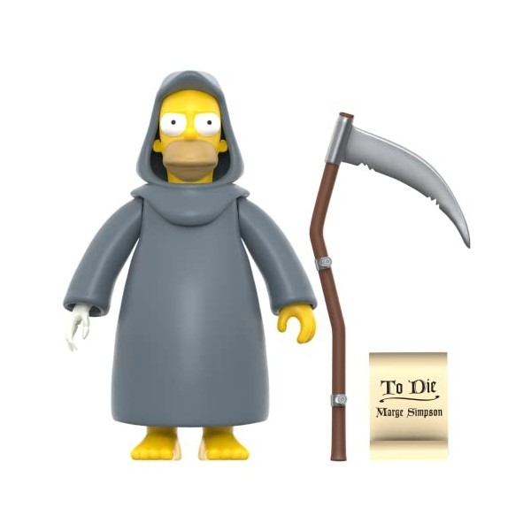 Super7 The Simpsons Treehouse of Horror Grim Reaper Homer Figurine de réaction 9,5 cm