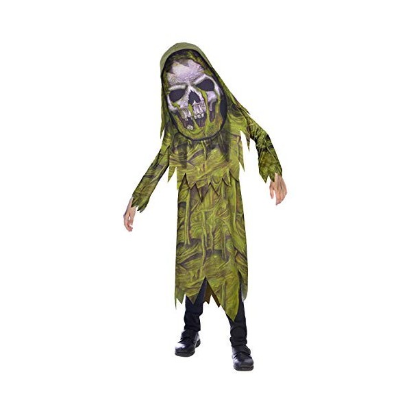 amscan 9907133 – Costume de zombie, robe à capuche avec masque, squelette de marais, costume dhorreur, fête à thème, carnava