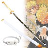 ZYXDDP Épée De Samouraï en Demon Slayer, Épées en Bois Agatsuma Zenitsu Bamboo Katana avec Fourreau, 76cm/104cm Épée Jouets p