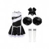 TiaoBug Costume Pom-pom Girl Enfant Fille Déguisement Cheerleaders Cospaly Halloween Carnaval Paillettes Robe Dance Gymnastiq