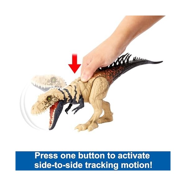 Jurassic World Figure Articulée Bistahieversor Méga Action, Grande Espèce avec Mouvement D’Attaque Et Dispositif De Traçage, 