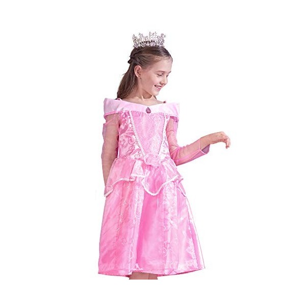 IKALI Filles Princesse Habiller Costume Enfant en Bas âge Enfants sirène Conte de fées fête déguisement Tenue colorée avec Ba