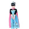 Costume elsa - fille - manches en velours noir - halloween - carnaval - mantelloen - taille 120-4/5 ans - idée cadeau origina