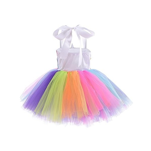 IEFIEL Déguisement Princesse Sirène Enfant Fille Robe Halloween Soirée Cérémonie Fête + Aile + Bandeau Licorne Fille Cosplay 