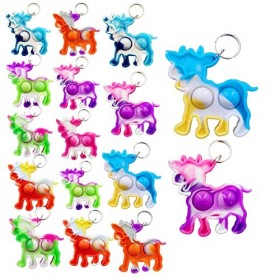 Victgame Lot de 30 cadeaux décoliers et de fête favoris en vrac Mini porte-clés pop vache fidget pour étudiants, anniversa