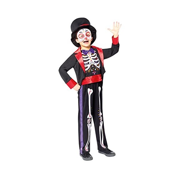 amscan Dotd Costume dHalloween pour garçon Motif Jour des morts 4-6 ans