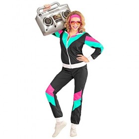 WIDMANN 10169 COSTUME TUTA ANNI 80 XXXL NERA/CELES/VIOLA 1016