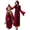 IKALI Costume de vampire victorien filles robe rouge à capuche tenue de fantaisie pour tout-petits pour Halloween fête royale