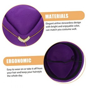 NUOBESTY 4Pcs Performance Violet À La Recherche Hôtesse De LAir Décoratif Imitation Vinaigrette Mode Pilule Béret Fourniture