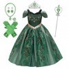 IWEMEK Filles Déguisements Princesse Anna Robe + Accessoires Reine des Neige 2 Costume de Carnaval Halloween Noël Robes de fê