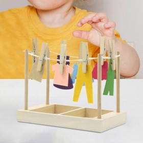 MagiDeal Vêtements Suspendus, compétences de Vie Pratiques, Jeu de Simulation, Reconnaissance des Couleurs, vêtements de séch