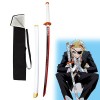 CAPLDM Epee en Demon Slayer Katana 75cm 100cm Jouet Décoratif Objets De Collection Épée Katana pour Lentraînement De Kendo, 