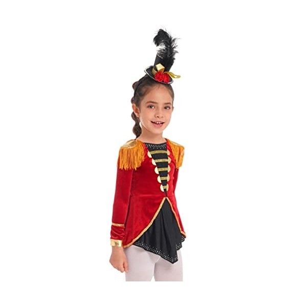 FEESHOW Enfant Fille Robe de Princesse Acrobate Déguisement Costume Clown Sorcière Cirque Tutu Robe Brillant de Soirée Fête C