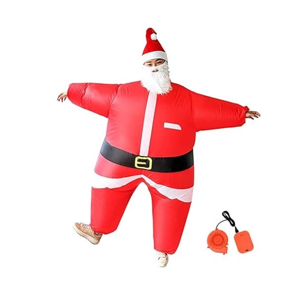 Costume gonflable Costume Santanta Costume Somann pour les enfants Costume de Santa Fund Santa Full Body Suit Père Père Noël 