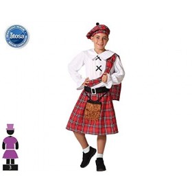 ATOSA-66001 Déguisement Écossais, Garçon, 66001, Rouge, 7-9 Ans