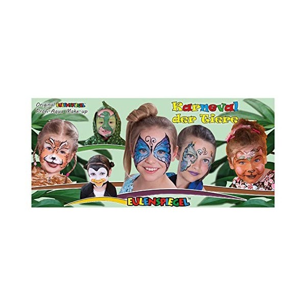 Eulenspiegel 212226 Coffret de Maquillage en métal Motif Carnaval des Animaux 15 pièces