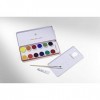 Stockmar Boîte de couleurs opaques 12 couleurs de peinture pour poêles, tube de peinture blanc opaque, pinceau et palette 
