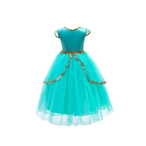 B&M Déguisement Robe de Aladdin Princesse Jasmine pour Enfants Filles -  Cosplay Costume De Carnaval d'halloween 9-10 ans : : Jeux et Jouets