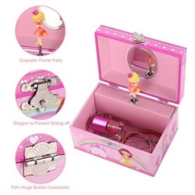 TAOPU Boîte à Bijoux Musicale avec Boîte à Musique Princesse Mignonne Filature étui de Rangement pour les Filles