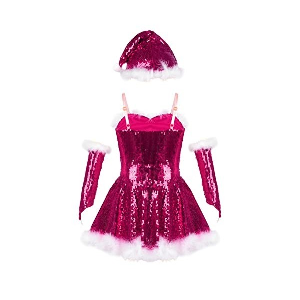 Alvivi Enfant Fille Robe De Noël Déguisement Princesse Noël Robe Costume Mère Noël Et Chapeaux Robe Tenue Soirée Partie Fête 