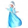 KIRALOVE - Costume Elsa - Carnaval - Halloween - Capuche - Taille 120-5 - 6 ans - Idée cadeau