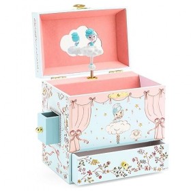 Djeco DJ06591 Boîte à musique ballerine dans la scène Multicolore, 15 x 10 x 15 cm
