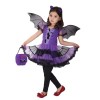 ZUCOS Filles Chauve-souris Halloween Costume Sorcière Carnaval Cosplay Costume Tutu Ensemble pour enfantsacquette magique 4-