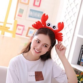 VALICLUD Rubans de Cheveux en Peluche Crabe Rouge Costume Drôle Bandeau Animal Pince de Crabe Grand Bandeau Chapeaux Fournitu