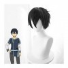 JPSOUP Sword Art Online Kirigaya Kazuto Cosplay Perruque Sao Kirito Hommes Femmes Courts Black Synthétic Cheveux Party Play C